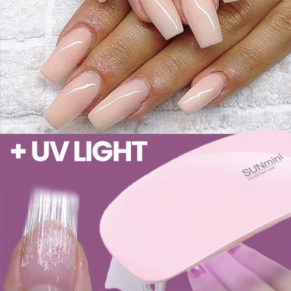 FIBERGLASS NAIL SET – Set per ricostruzione unghie + luce UV